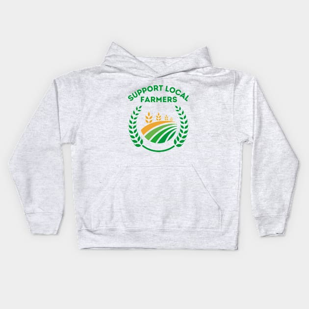 Support Local Farmers Kids Hoodie by MtWoodson